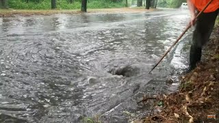 Draining Massive Flood By Unclogging Drains Big Whirlpools [upl. by Fee]