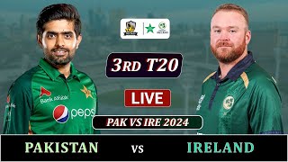 PAKISTAN vs IRELAND 3rd T20 MATCH LIVE  PAK vs IRE LIVE COMMENTARY  IRE 8 overs [upl. by Noemad]