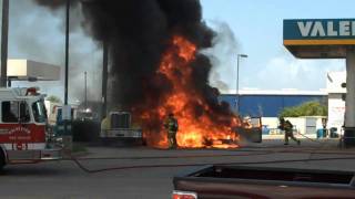 Truck catches fire explodes [upl. by Jasisa]