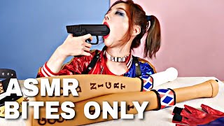 ASMR BITES ONLY HARLEY QUINN EDIBLE GUN EDIBLE BASEBALL BAT  쏘영 Ssoyoung [upl. by Eimmak]