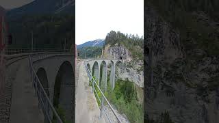 Landwasser Viadukt travel alp trainspotting railway nature trending old [upl. by Boudreaux]