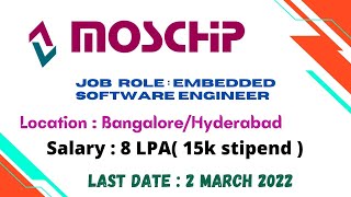 MosChip Technologies Off Campus Hiring Freshers for the Role of Embedded Software Engineer [upl. by Irovi601]