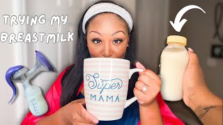 WHAT DOES BREASTMILK TASTE LIKE My Husband And I Tried My Breastmilk 🥛 [upl. by Enella]