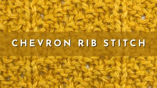 How to Knit the Chevron Rib Stitch  Knitting Stitch Pattern  English Style [upl. by Reerg]