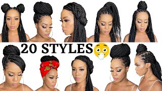 🔥 20 WAYS TO STYLE BOX BRAIDS  BEGINNER FRIENDLY Protective Style  Tupo1 [upl. by Drofdeb]