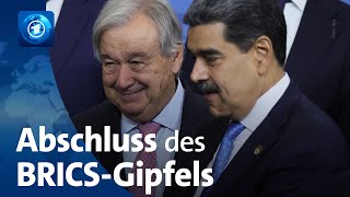 BRICSGipfel in Russland Guterres fordert Frieden in der Ukraine [upl. by Derman423]