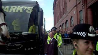 celtic team bus arrives at ibrox [upl. by Ellehcor323]