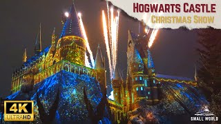 Christmas at Hogwarts  A Magical Holiday Projection amp Fireworks Show at Hogsmeade in Universal [upl. by Odlopoel]