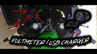 Motorcycle USB Outlet Install  Kawasaki Ninja 400 [upl. by Ellehcil]