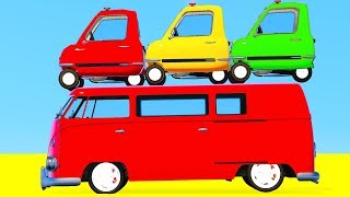 COLOR FUN Small Cars on Bus amp Spiderman Nursery Rhymes songs for Babies and Kids [upl. by Aivad485]