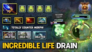 INCREDIBLE LIFE DRAIN MID Pugna Aghs Scepter  LVL5 Dagon Build 100 Hard Counter Morphling DotA 2 [upl. by Lenaj855]