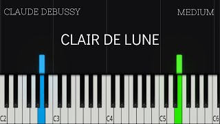 Debussy  Clair de Lune  MEDIUM Piano Tutorial [upl. by Dowd]