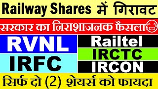 Railway Shares में गिरावट😭 SHOCKING फैसला😨🔴 RVNL🔴 IRFC🔴 IRCON🔴 RAILTEL🔴 IRCTC🔴 Railway Budget smkc [upl. by Ailegave22]