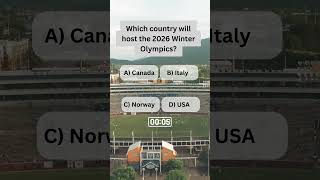 Which country will host the 2026 Winter Olympics shorts sportsquiz olympics country quiz iq [upl. by Hteb]