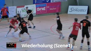 Handballregeln Verwarnung Szene1 Schritte beide Szenen [upl. by Nnylrebma]