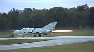 MiG21 Sunset Afterburner Flybys  Willow Run Airport [upl. by Durand]