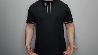 Mens Polo Shirts Short Sleeve Casual Athletic Henley Collarless Polo Golf Shirts for Men Review [upl. by Cesaro]