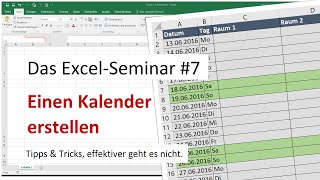 Das ExcelSeminar 7 einen Kalender erstellen [upl. by Sy794]