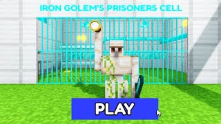 IRON GOLEMS BARRYS PRISON RUN OBBY roblox scaryobby obby pomni [upl. by Anirt]