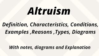 Altruism in organisms with notes [upl. by Sweyn]