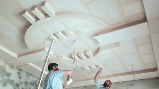 How to make false ceiling designs for living room  how to make gypsum ceiling design [upl. by Wilfrid]