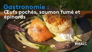 Gastronomie  œufs pochés saumon fumé et épinards [upl. by Atiekal2]