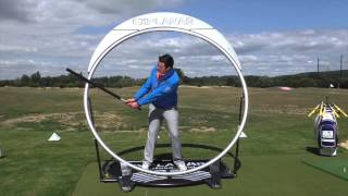 SURE SET INVENTOR DAN FROST demonstrating the EXPLANAR golf training system version 3 [upl. by Stinson13]