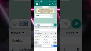 Astuce  Comment traduire vos messages automatiquement sur WhatsApp [upl. by Leahcimnoj]