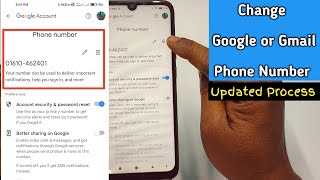 How To Change Google or Gmail Phone Number 2024 [upl. by Oran]