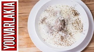 YiaYias Greek Recipe Youvarlakia Avgolemono  Greek Meatball Egg Lemon Soup [upl. by Sikras798]