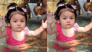 Alia Bhatt with Daughter Raha Kapoor Enjoying In Pool [upl. by Clement]