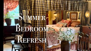 Summer  Colonial Bedroom Refresh  Decorating with Antiques amp Primitives [upl. by Aitra]