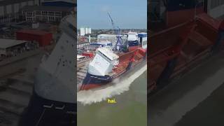 Massive Ships Launching Into the Sea shorts ships [upl. by Eened]