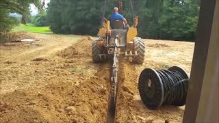 trenching amp installing 525 of 4 ot tri plex electrical cable [upl. by Ventre]