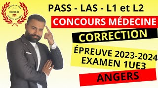 CORRECTION DÉTAILLÉE CONCOURS MÉDECINE  EXAMEN 1  CHIMIE GÉNÉRALE  ÉPREUVE 20232024 ANGERS [upl. by Aneeuq]