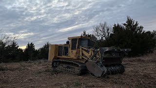 Inside view of a Tigercat 480 clearing land [upl. by Lyrad]