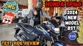 2024 Honda SP160 E20 BS7🔥  Detailed Review With Test Ride 😱✅ [upl. by Shannen]