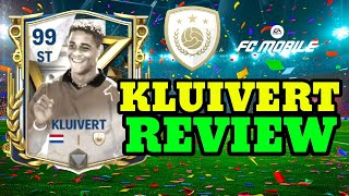 99 ICON KLUIVERT REVIEW  HEAD TRICK WHAT KIND OF CARD in FC MOBILE [upl. by Nakhsa]