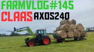 Farmvlog145  Claas Axos 240 am Ballen fahren Ballenwagen upgraden Landunter in kurzer Zeit [upl. by Goddord]