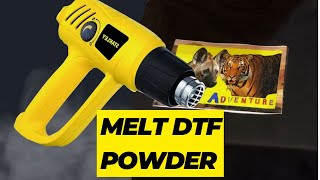 Unveiling the Magic Heatgun Melts DTF Powder🦱👕👕 [upl. by Yduj]