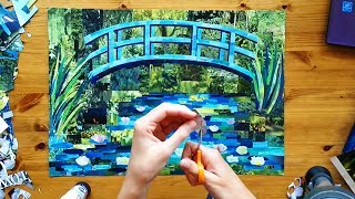 EP17 Monet Water Lily Bridge  Monet inspired acrylic painting tutorial for beginners [upl. by Loree]