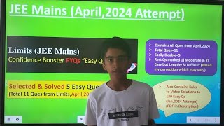 JEE MainsLimitsPYQsApril2024Easiest Ques [upl. by Sabu]