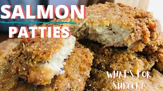 Salmon Patties  Whats for supper  Fish Croquettes  Budget Meal [upl. by Allisirp]