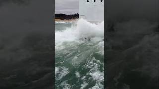 Flying Around The Monster Waves At Michigan City Lighthouse lighthouse drone [upl. by Clotilde]