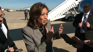 Democratic candidate Kamala Harris responds to Trump’s “nonsense” rally in New York [upl. by Ettari661]