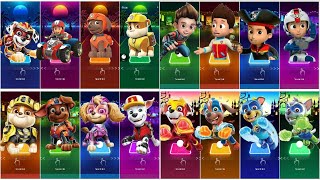 Paw Patrol All Videos Megamix Marshall 🆚 Ryder 🆚 Zuma 🆚 Rubble 🆚 Skye 🆚 Chase 🎶 Tiles Hop Edm Rush [upl. by Uht]