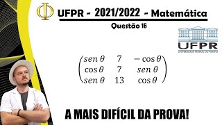 UFPR 2022  Matemática  Questão 16 [upl. by Drageruaeb]