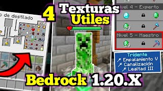 🔴 Top 4 Texturas ÚTILES para Minecraft PE 120X  Texture Packs ÚTILES Para MINECRAFT BEDROCK [upl. by Dode639]