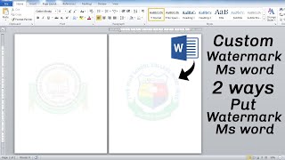 2 Different Ways to Make Watermark in Microsoft word  Any Logo  Any Picture  Ms Word Tutorial [upl. by Ataner961]