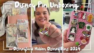 Disney Pin Unboxing  Disneyland Hidden Mickey Mystery Pins 2024 [upl. by Corvin467]